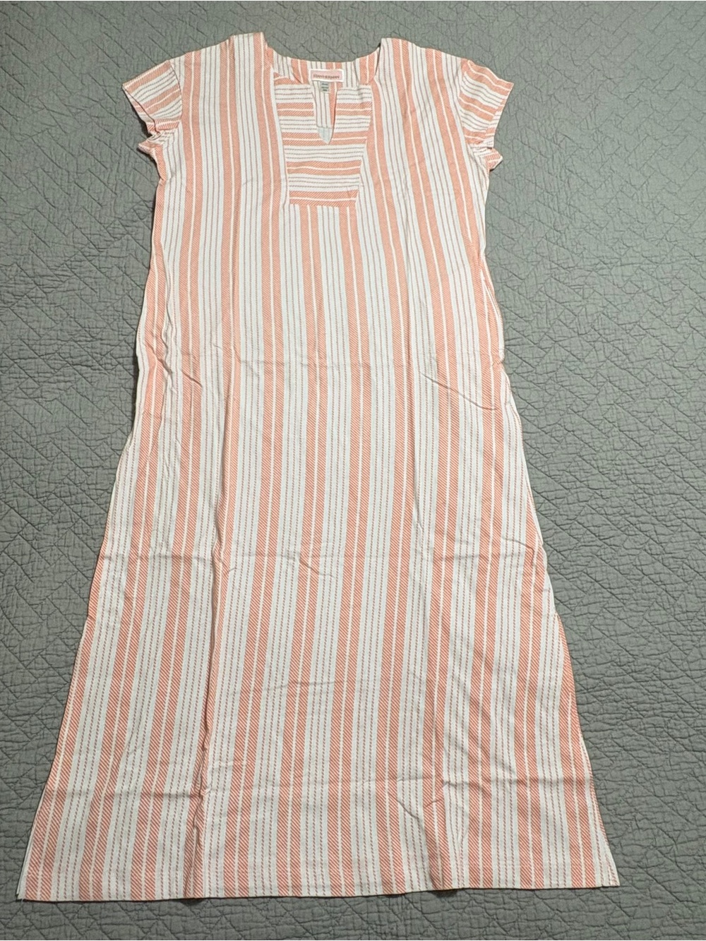 Stan Herman Nightgown Women's Petite PXS Cotton Knit V-Neck Coral Pajamas
